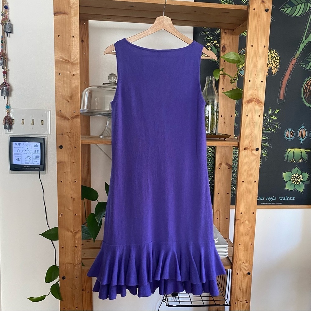 Autumn Cashmere Purple Flounced Ruffle Hem Sleeveless Cashmere Dress Medium - Picture 3 of 13